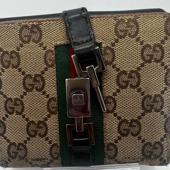 GUC Gucci Vintage Tan Sherry Wallet - Picture 2 of 9